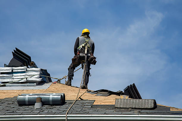Professional Gutter Installation technician working in Lewistown, OH